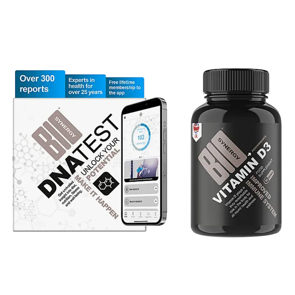 BIO SYNERGY- DNA Test Kit With Free Vitamin D3 Supplement 7607008 0
