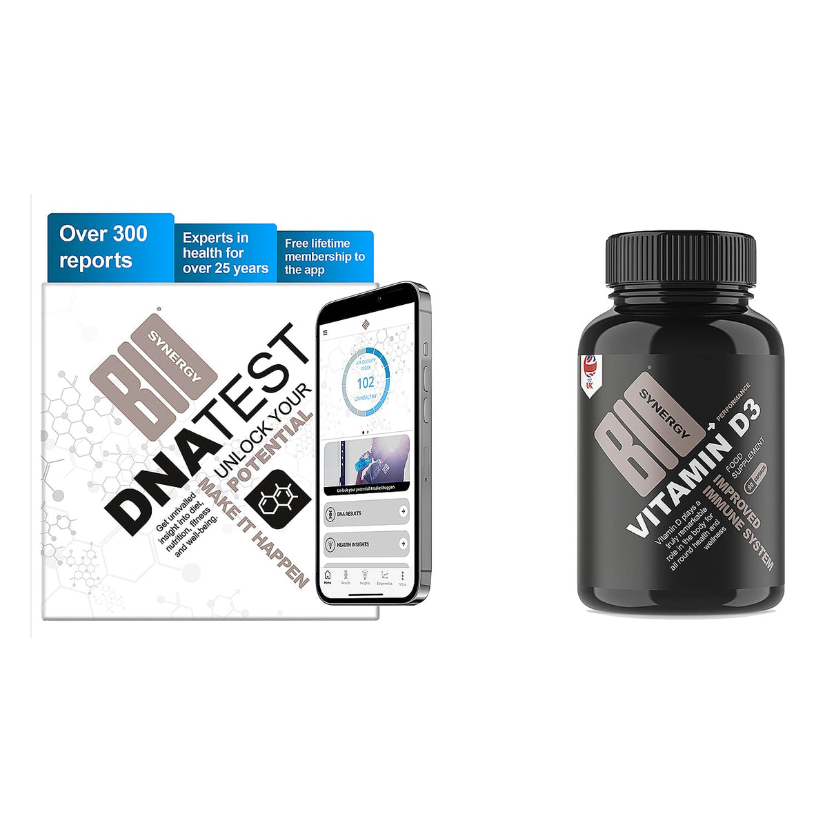 BIO SYNERGY- DNA Test Kit With Free Vitamin D3 Supplement 7607008 2
