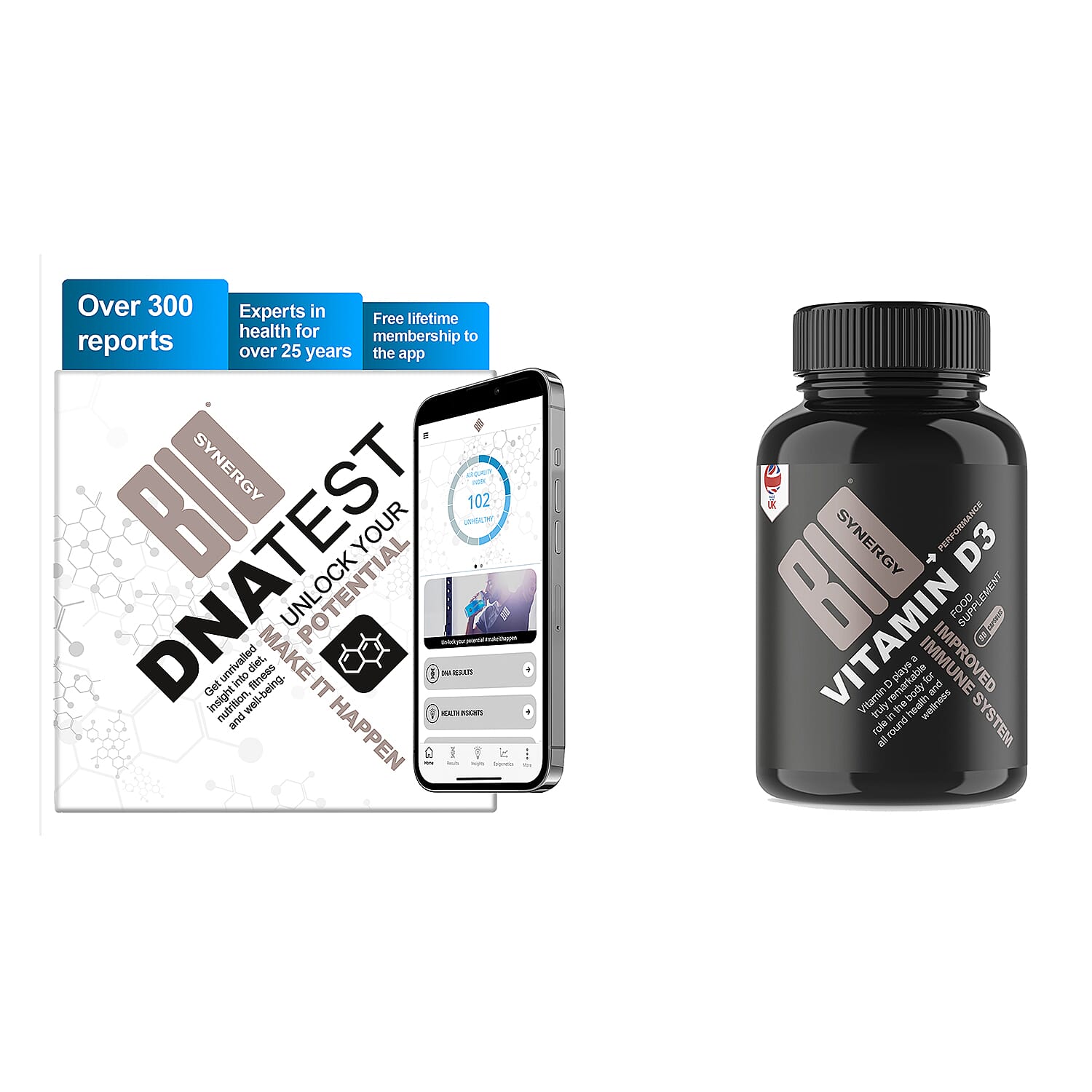 BIO SYNERGY- DNA Test Kit With Free Vitamin D3 Supplement 7607008 2