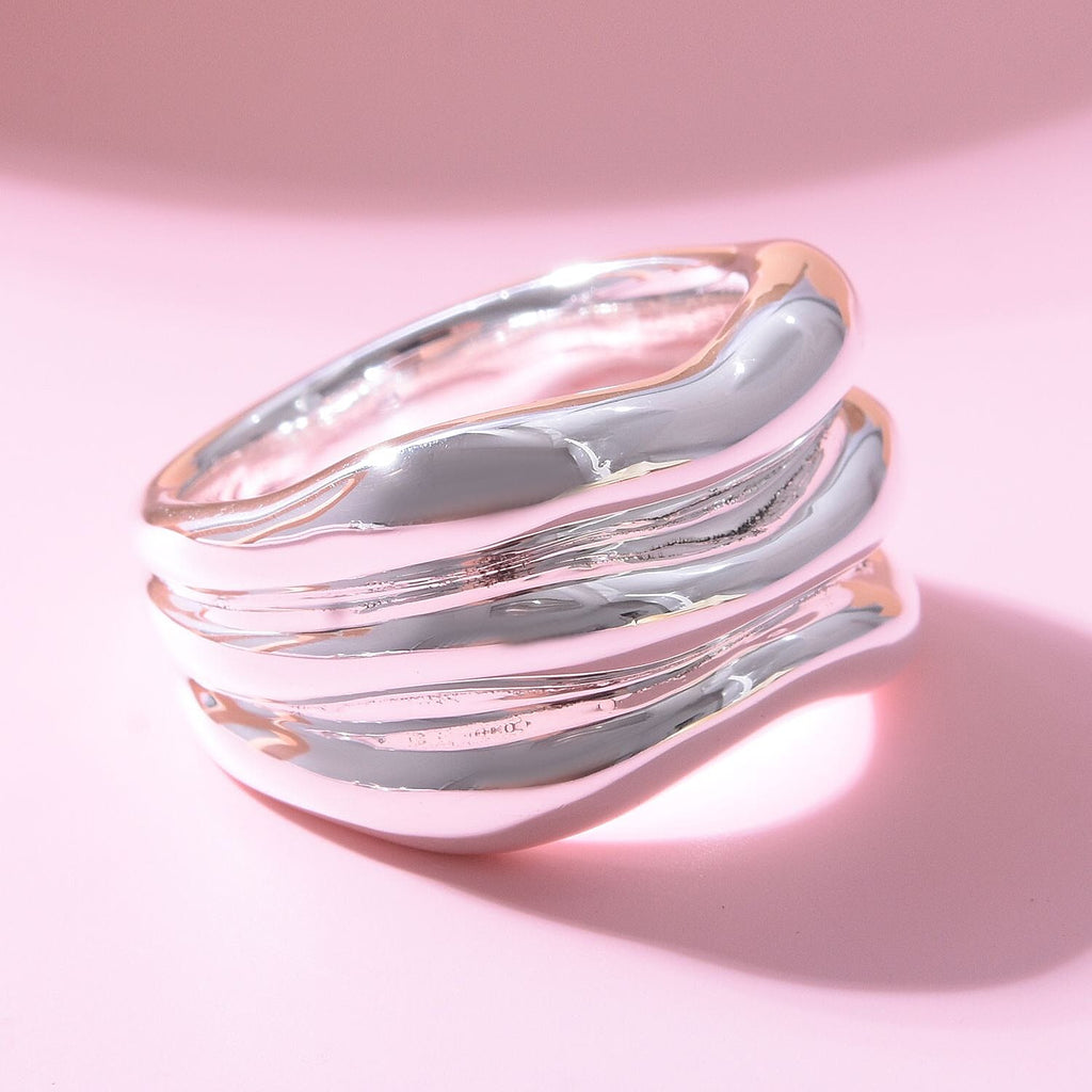 Sterling Silver Wave Ring, Silver Wt. 6.40 Gms