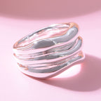 Sterling Silver Wave Ring, Silver Wt. 6.40 Gms