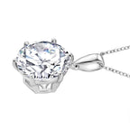 Moissanite Pendant with Chain (Size - 20) in Rhodium Ovarlay Sterling Silver 8.68 Ct.