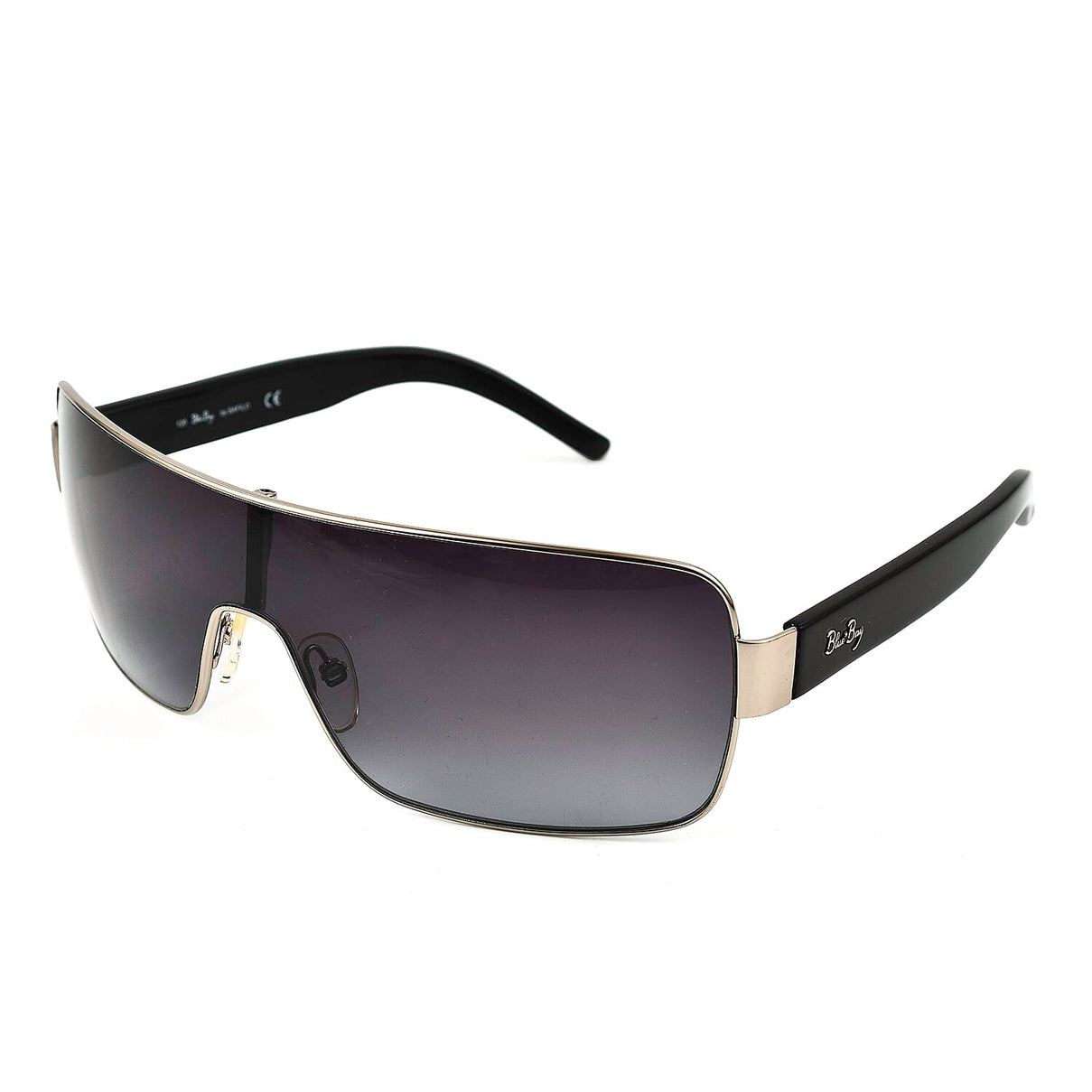 BLUEBAY Unisex Metal Sheild Sunglasses - Silver &amp; Black 7788349 1