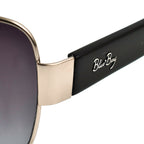 BLUEBAY Unisex Metal Sheild Sunglasses - Silver & Black