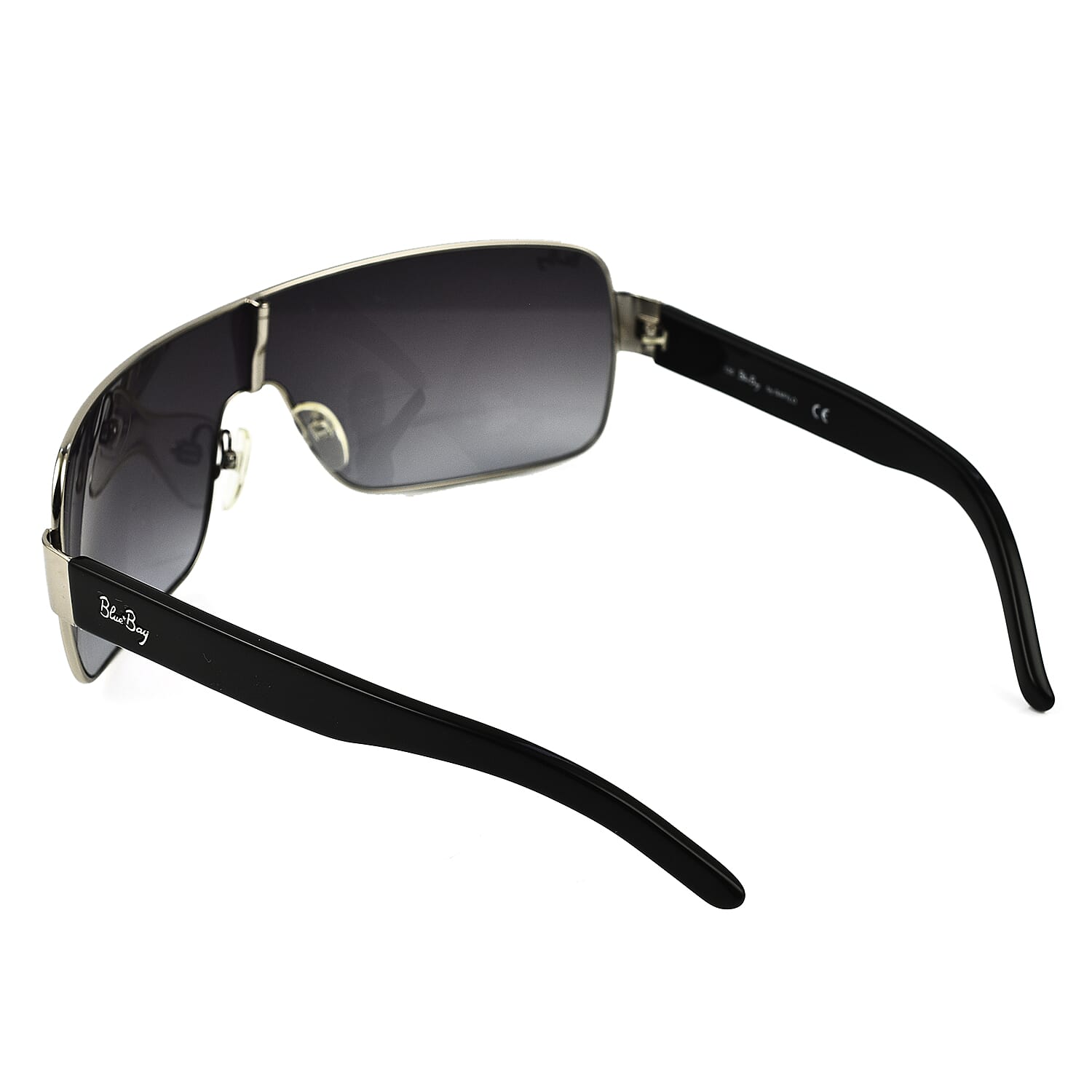 BLUEBAY Unisex Metal Sheild Sunglasses - Silver &amp; Black 7788349 3
