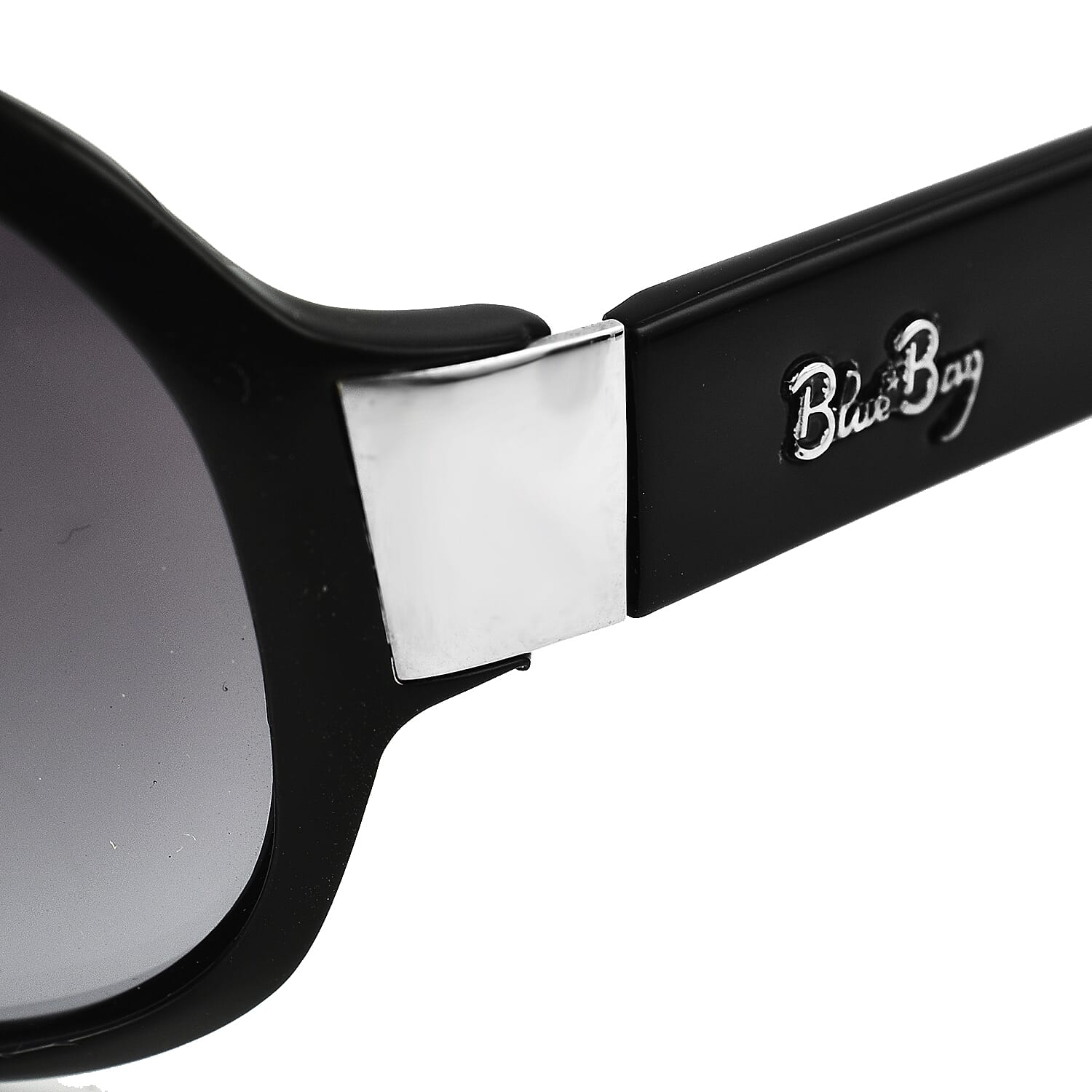 BLUEBAY Unisex Rectangular Sunglasses - Black and Silver 7788361 2