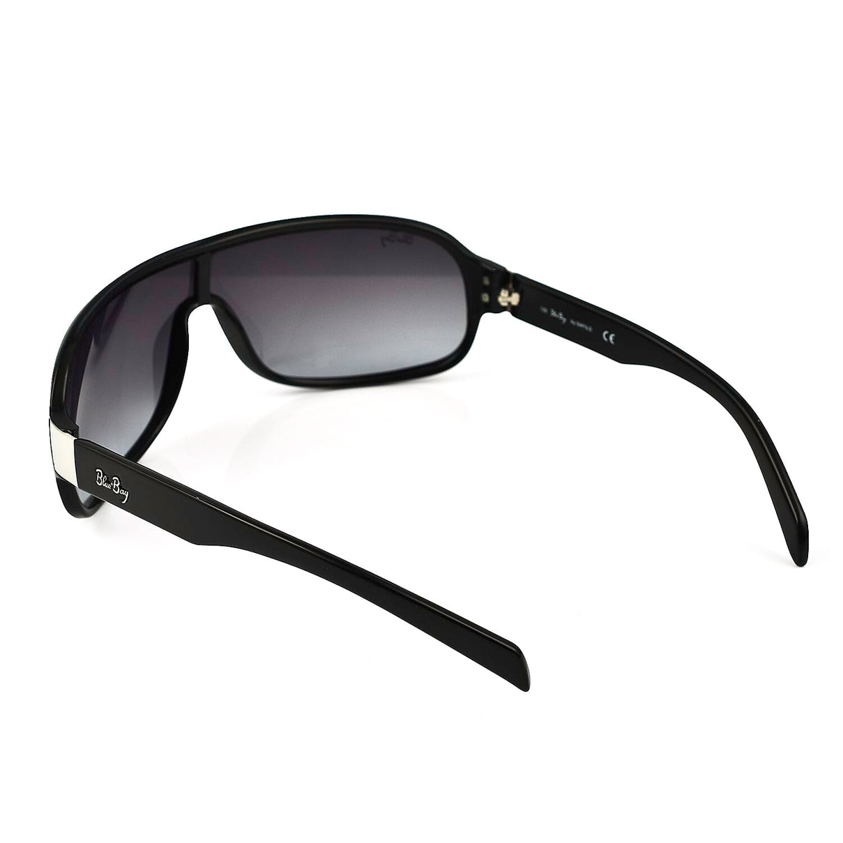 BLUEBAY Unisex Rectangular Sunglasses - Black and Silver 7788361 3