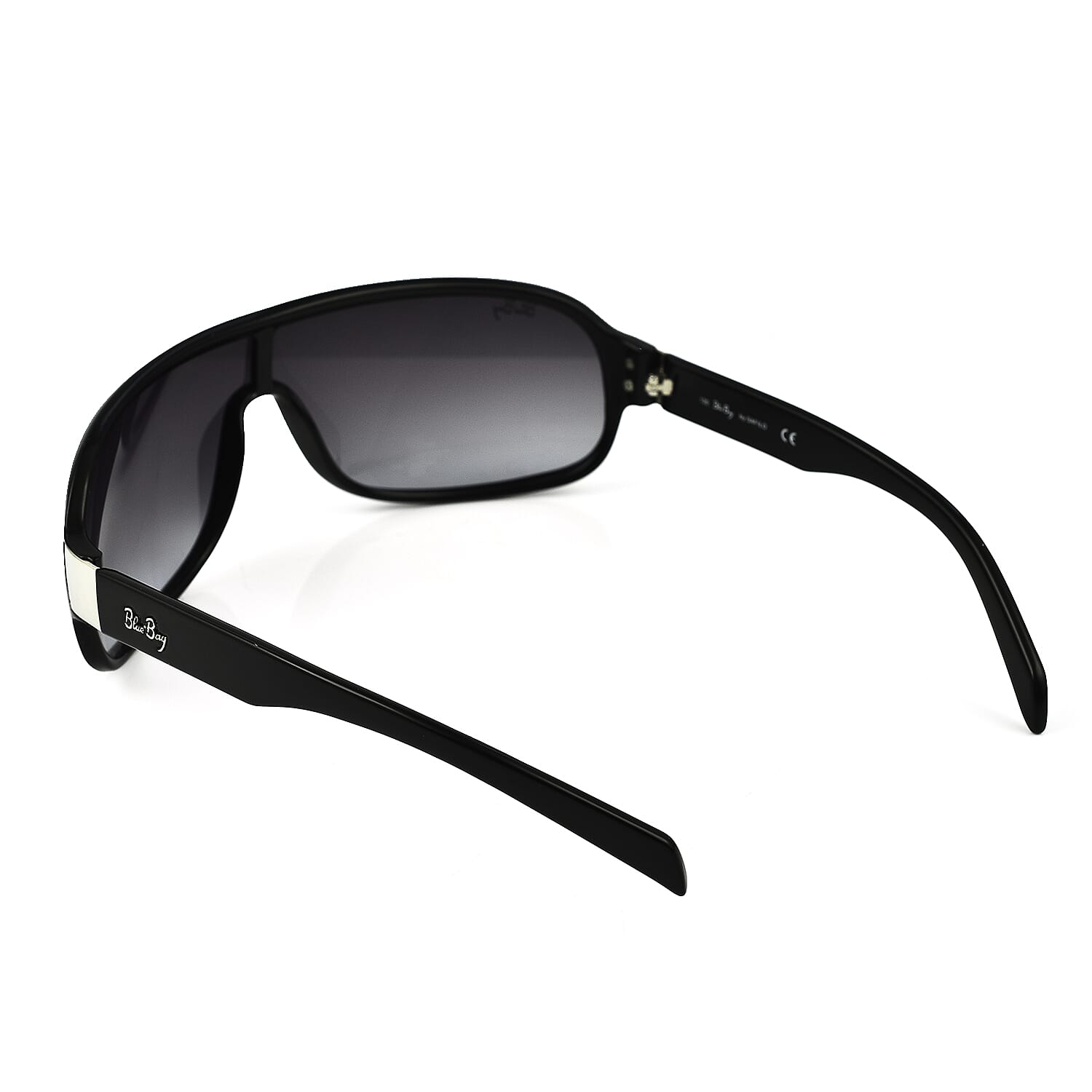 BLUEBAY Unisex Rectangular Sunglasses - Black and Silver 7788361 3