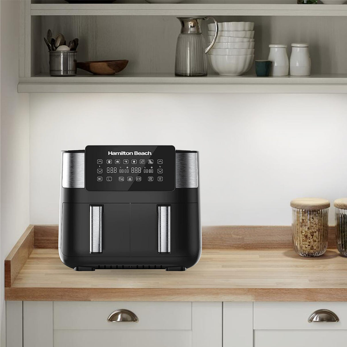 Dual Door Air Fryer - 6 Pre Sets - Sync Temp Baskets - 200c Temp - Easy Clean 7551446 1