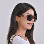 Leopard Pattern Tote Bag with Sunglasses - Pink