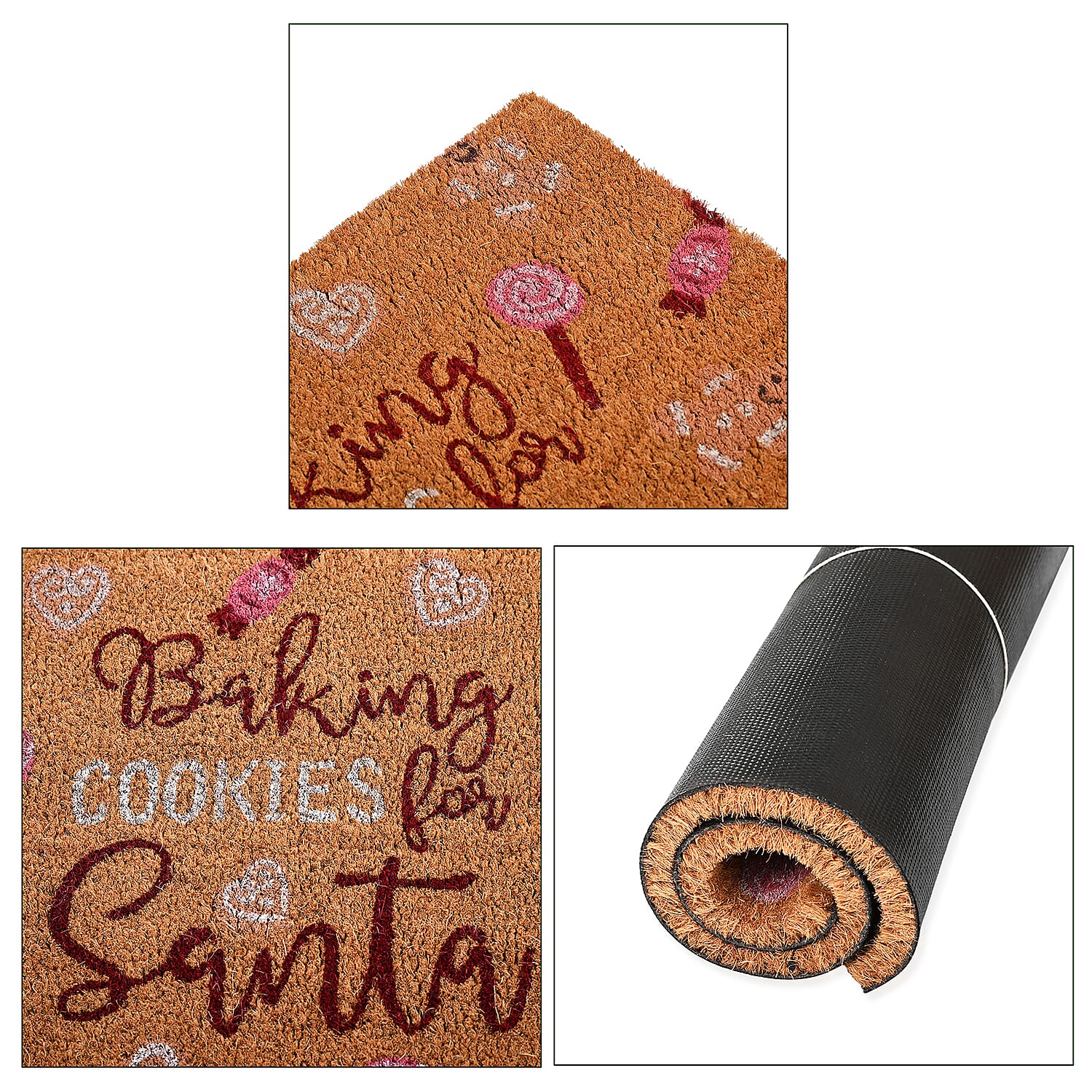 Baking Cookies for Santa Bleached Prints Coir Doormat (60 x 40 cm) 8194761 7