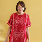Bali Collection - 100% Cotton Casual Dress (Size L) - Red