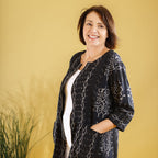 Bali Collection - 100% Cotton Casual Jacket (One Size) - Black and White