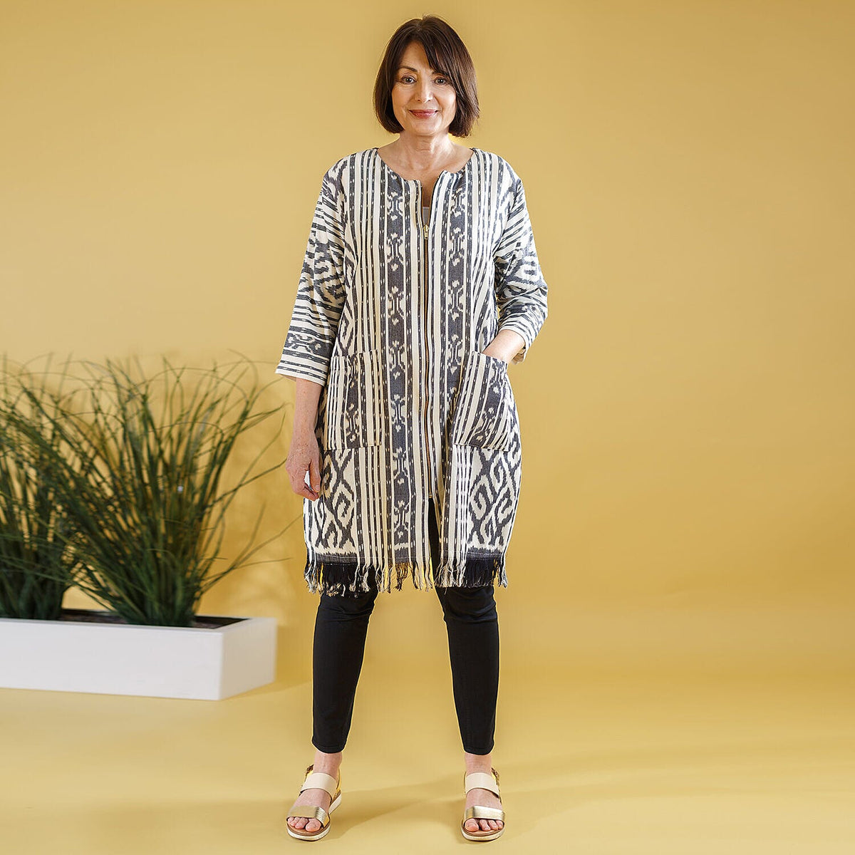 Bali Collection - 100% Cotton Zipped Jacket (Size L) - White 8883442 1