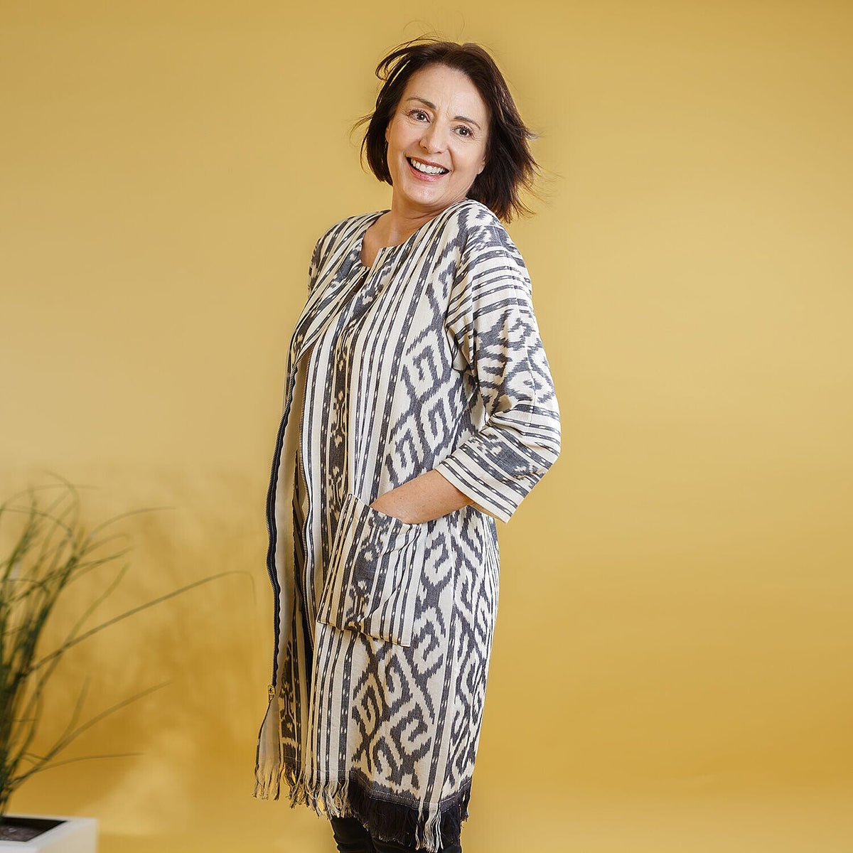 Bali Collection - 100% Cotton Zipped Jacket (Size L) - White 8883442 9