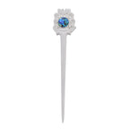 Bali Collection - Carved Bone Craft Hair Bun Holder (Size-15x3Cm) - White and Blue