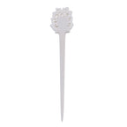 Bali Collection - Carved Bone Craft Hair Bun Holder (Size-15x3Cm) - White and Blue