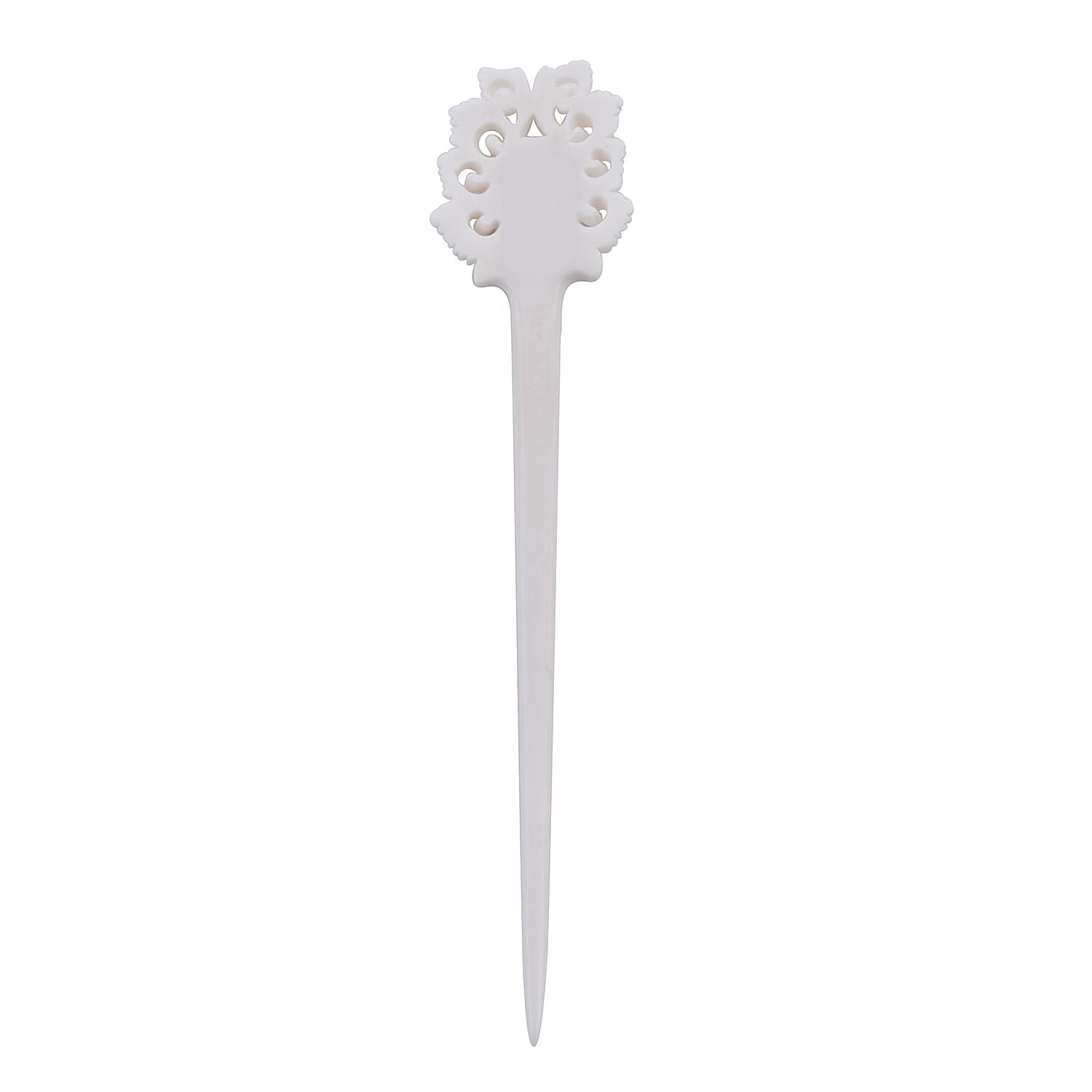 Bali Collection - Craved Bone Craft Hair Bun Holder - White and Blue 3708793 3
