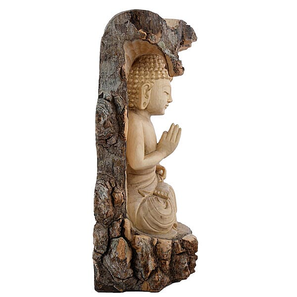 Bali Collection - Decorative Handcrafted Wooden Buddha Sculpture - Light Brown 6091167 2