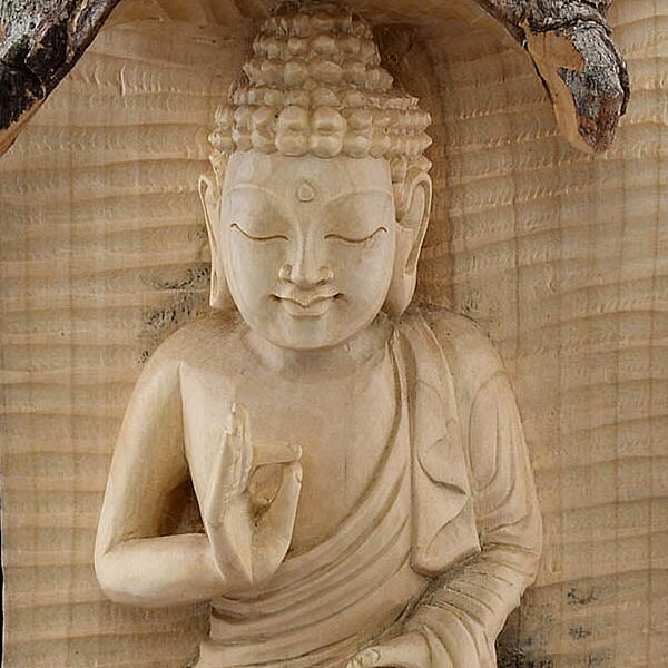 Bali Collection - Decorative Handcrafted Wooden Buddha Sculpture - Light Brown 6091167 4