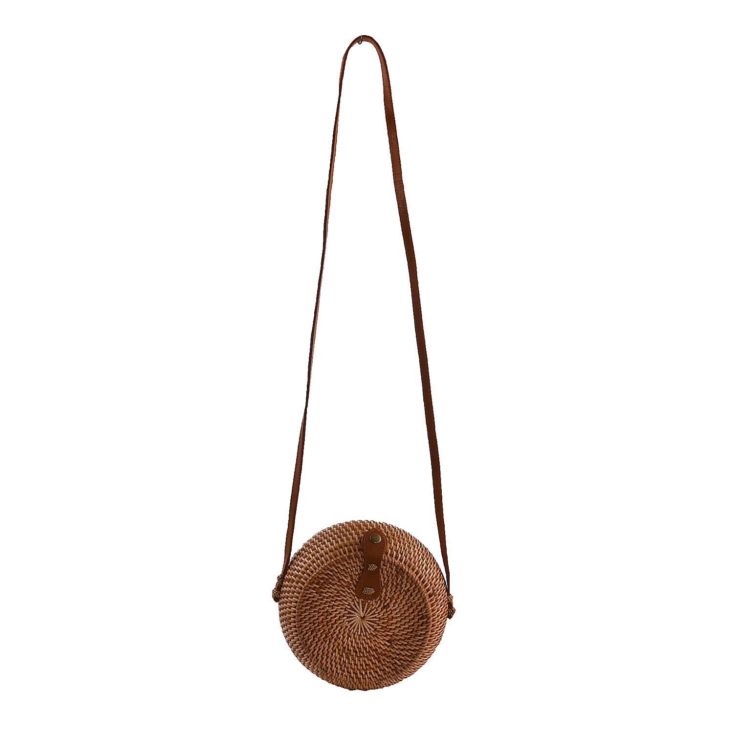 Bali Collection Handcrafted Rattan Shoulder Bag with Strap - Brown 6081158 0