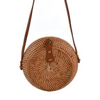 Bali Collection - Handcrafted Rattan Shoulder Bag with Strap (Size:24x24x11Cm) - Brown