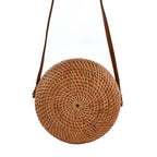 Bali Collection - Handcrafted Rattan Shoulder Bag with Strap (Size:24x24x11Cm) - Brown