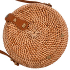 Bali Collection - Handcrafted Rattan Shoulder Bag with Strap (Size:24x24x11Cm) - Brown