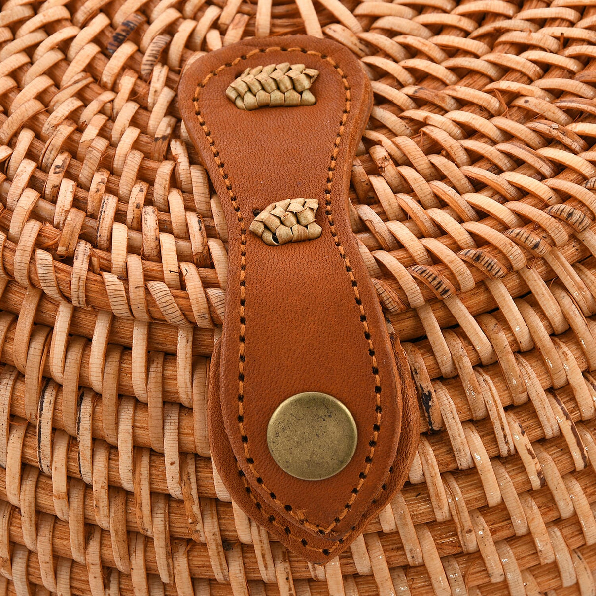 Bali Collection Handcrafted Rattan Shoulder Bag with Strap - Brown 6081158 6