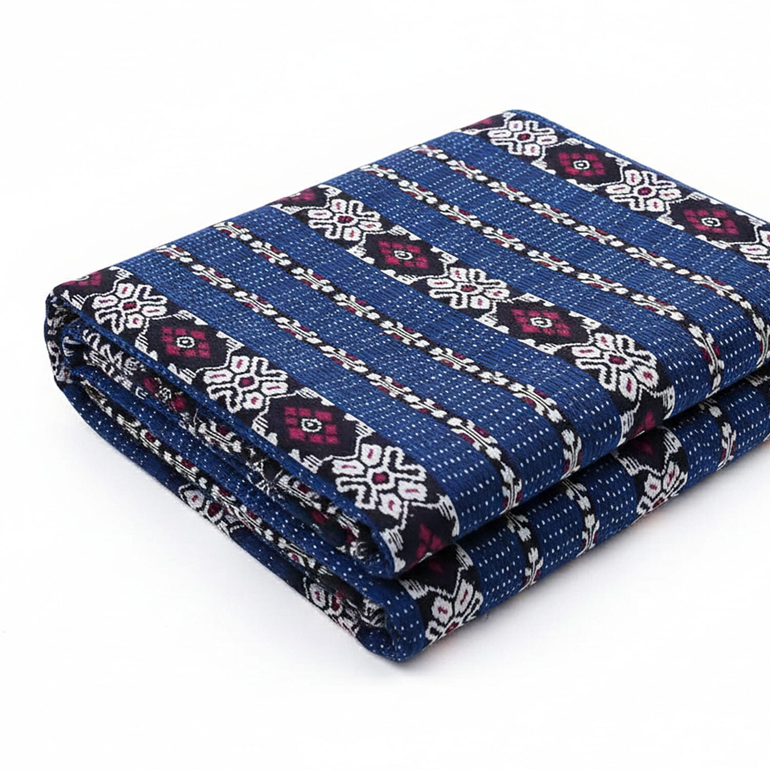 Bali Collection - Handmade Tenun Throw Blanket in Animal Motif - Navy and Red 6093492 3