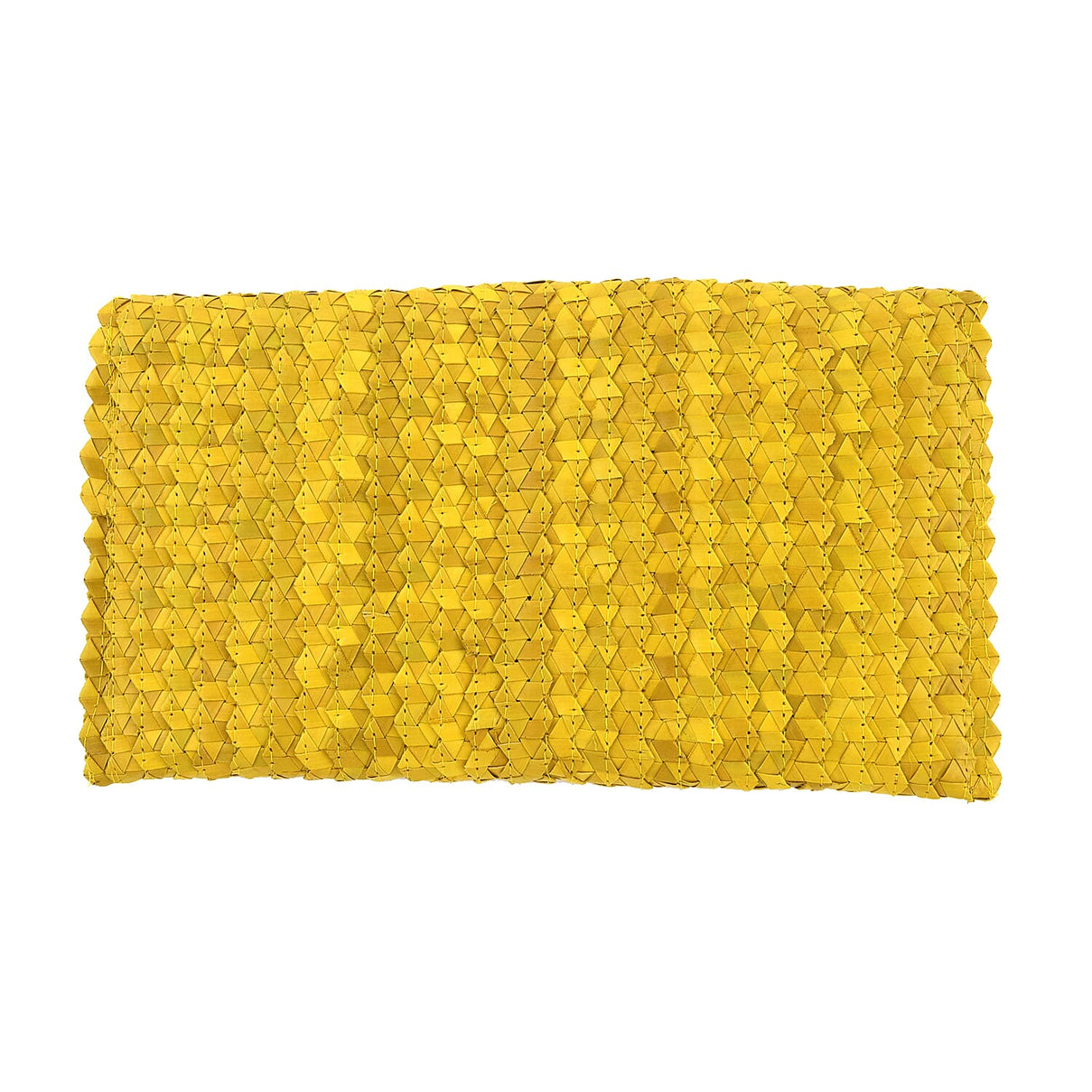 Bali Collection Palm Leaf Sisik Pattern Woven Clutch Handbag - Yellow 6080406 2