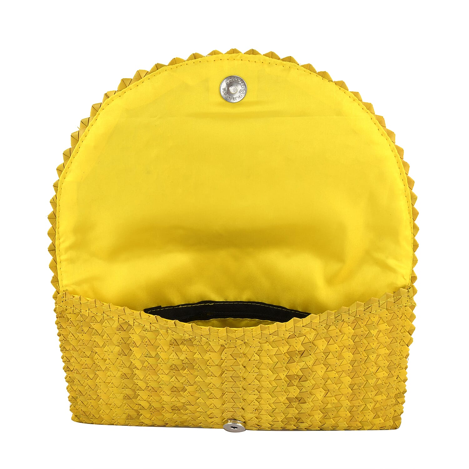 Bali Collection Palm Leaf Sisik Pattern Woven Clutch Handbag - Yellow 6080406 3