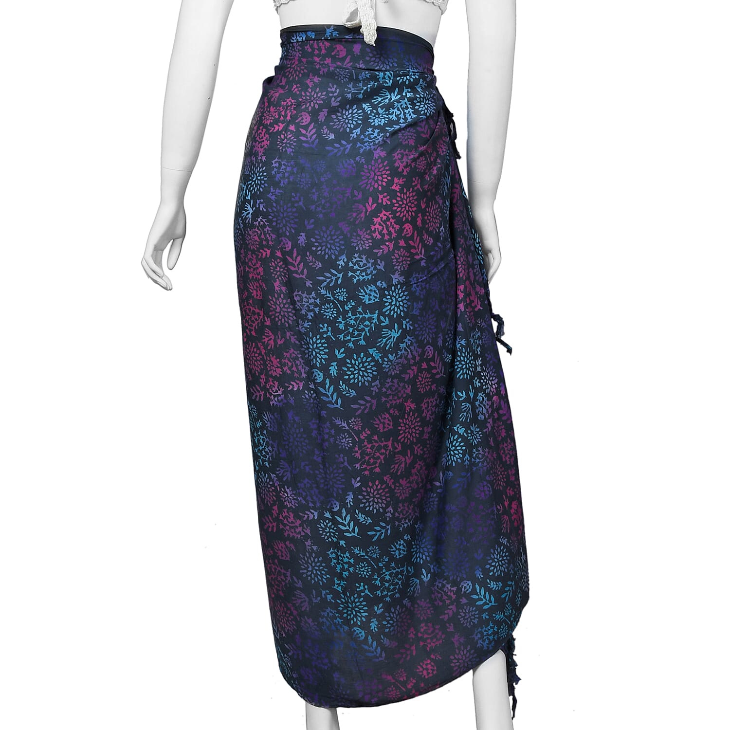Bali Collection Printed Viscose Sarong - Black and Multi 6093419 2