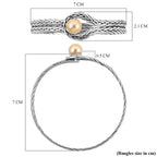 Bali Legacy Collection - Golden South Sea Pearl Bangle in Sterling Silver, Silver Wt. 22.50 Gms