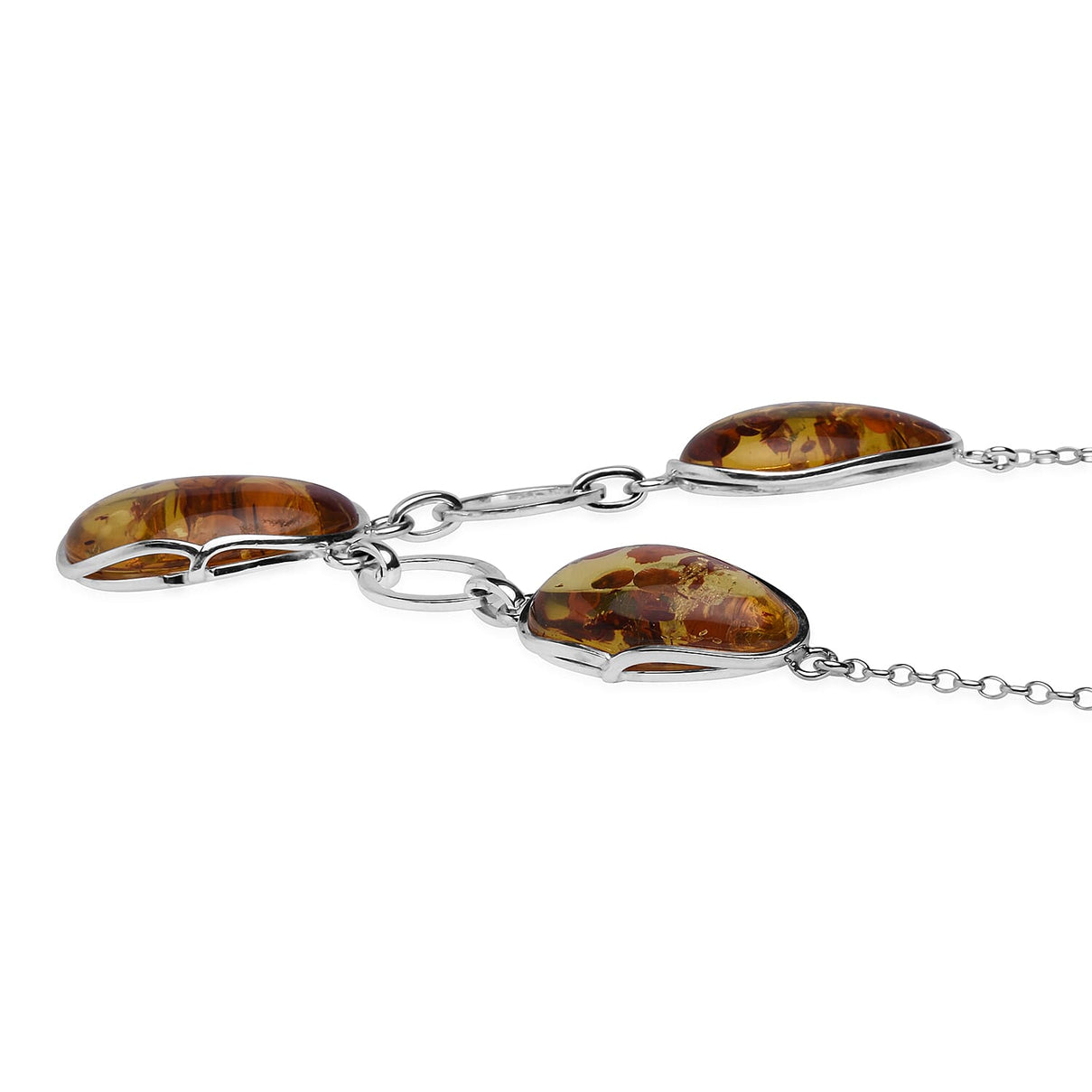 Baltic Amber Necklace (Size 20) in Rhodium Overlay Sterling Silver 17.50 Ct, Silver Wt. 17.00 Gms 7542163 1