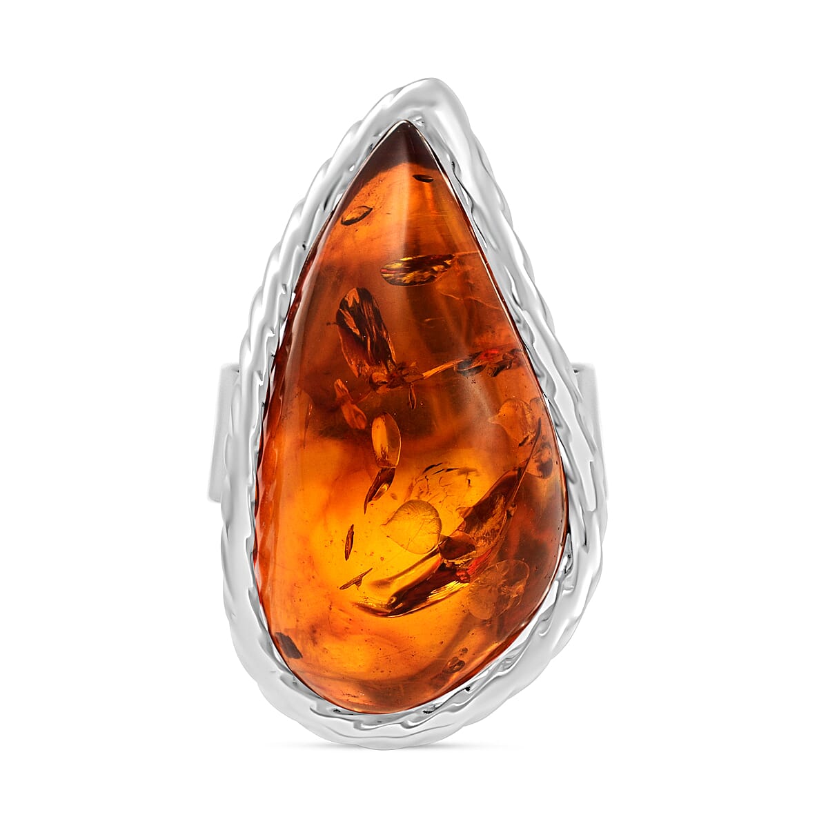 Baltic Amber Adjustable Ring in Sterling Silver 7748273 0