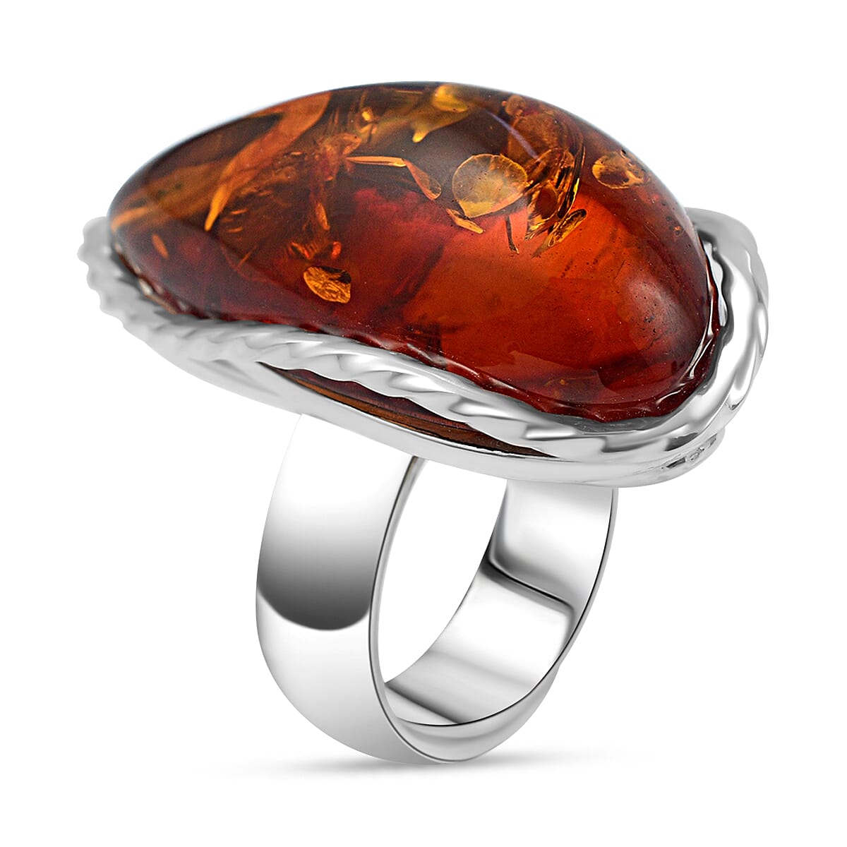 Baltic Amber Adjustable Ring in Sterling Silver 7748273 3