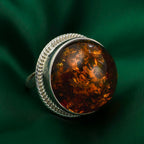 Baltic Amber Ring in Sterling Silver