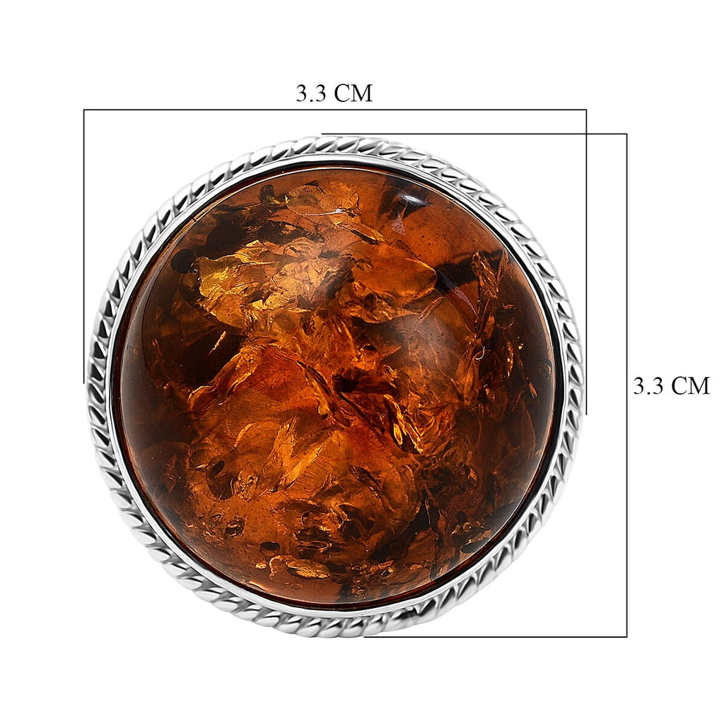 Baltic Amber Ring in Sterling Silver