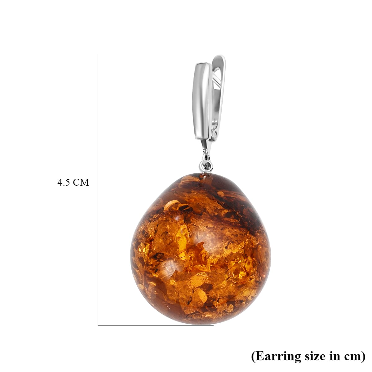 Tucson Special - Natural Baltic Amber Solitaire Drop Earrings in Sterling Silver 7673153 4
