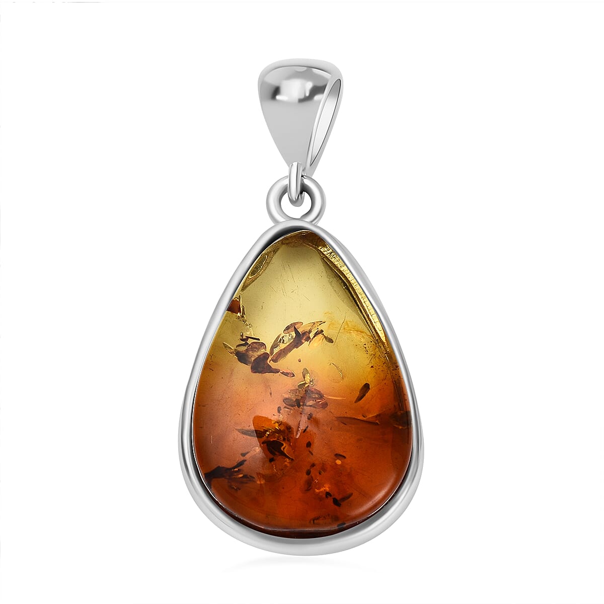 Tucson Special - Baltic Amber Solitaire Drop Pendant in Sterling Silver 7672845 0