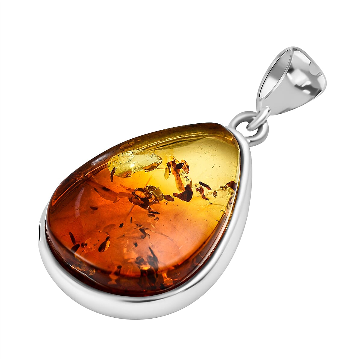 Tucson Special - Baltic Amber Solitaire Drop Pendant in Sterling Silver 7672845 3
