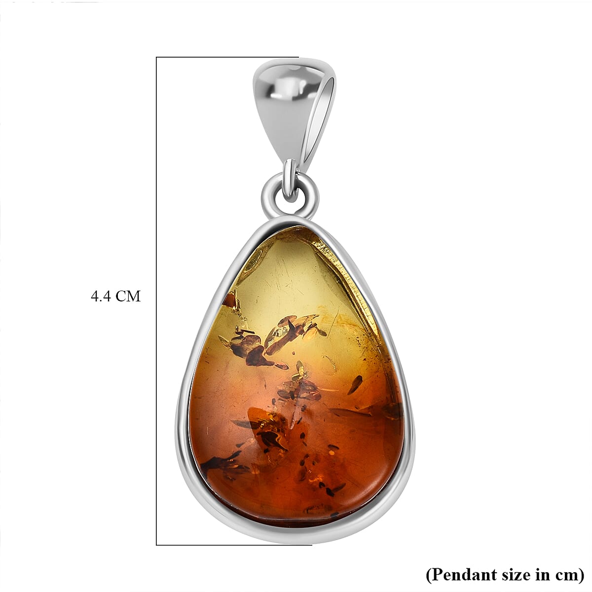 Tucson Special - Baltic Amber Solitaire Drop Pendant in Sterling Silver 7672845 4