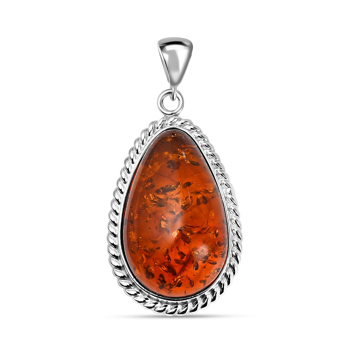 Tucson Special - Baltic Amber Solitaire Pendant in Sterling Silver, Silver Wt. 14.00 Gms 7673009 0