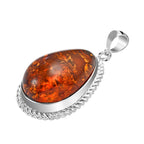 Tucson Special - Baltic Amber Solitaire Pendant in Sterling Silver, Silver Wt. 14.00 Gms