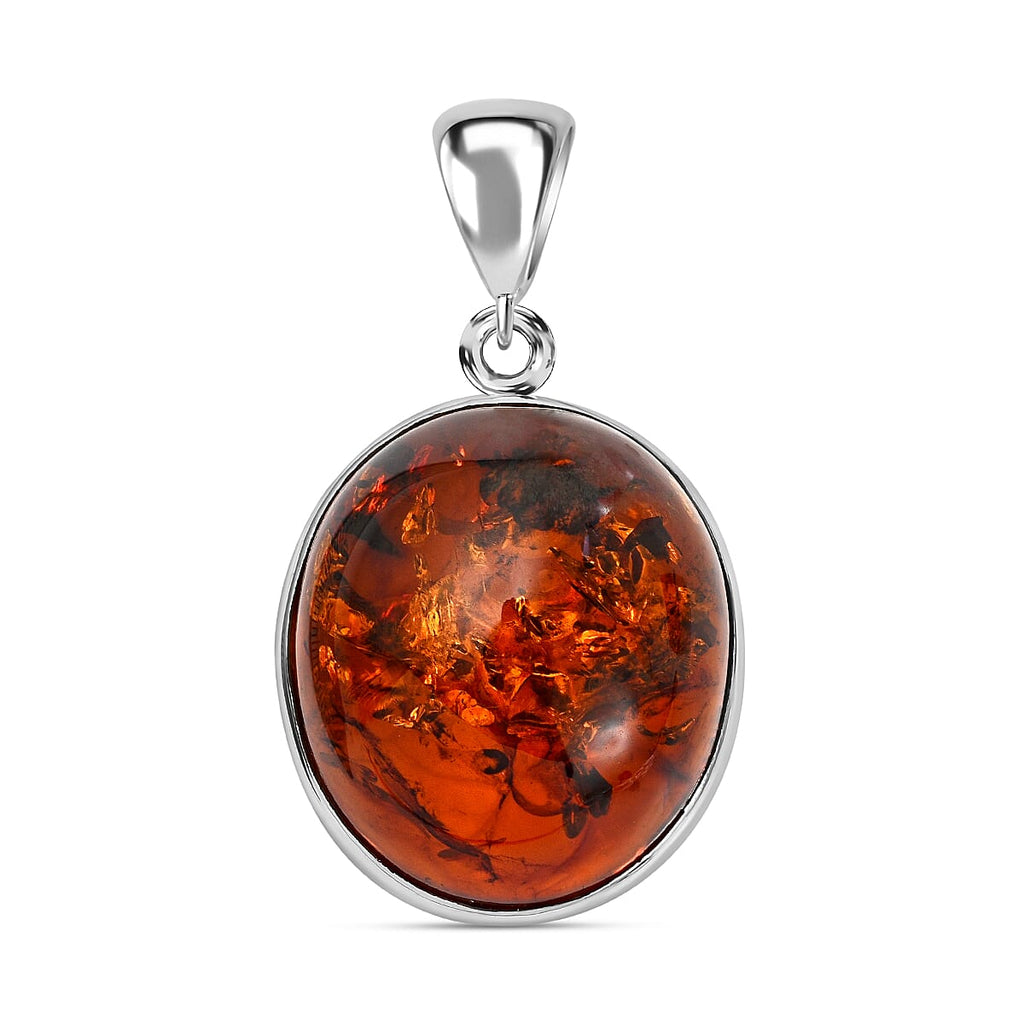 Tucson Special - Baltic Amber Solitaire Pendant in Sterling Silver Silver Wt 5.10 GM