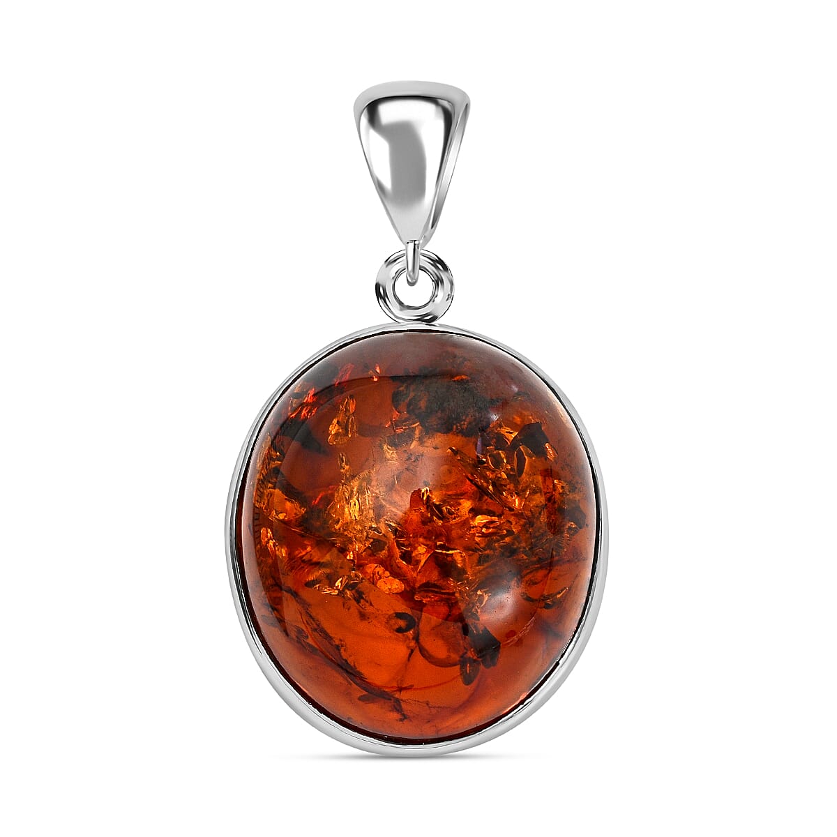 Tucson Special - Baltic Amber Solitaire Pendant in Sterling Silver Silver Wt 5.10 GM 7672876 0