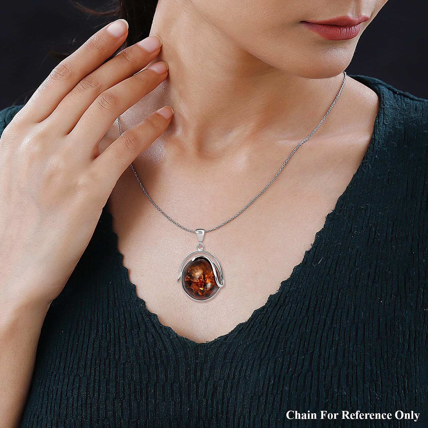 Tucson Special - Baltic Amber Solitaire Pendant in Sterling Silver, Silver Wt 7.60 GM 7672897 1
