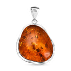 Tucson Special - Baltic Amber Solitaire Pendant in Sterling Silver, Silver Wt 8.00 Gms