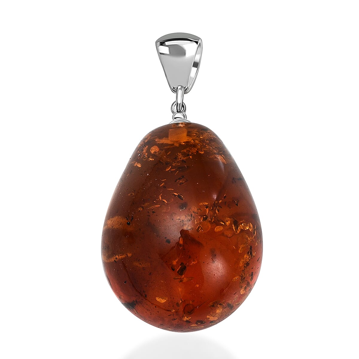 Baltic Amber Solitaire Pendant in Sterling Silver 7671501 0